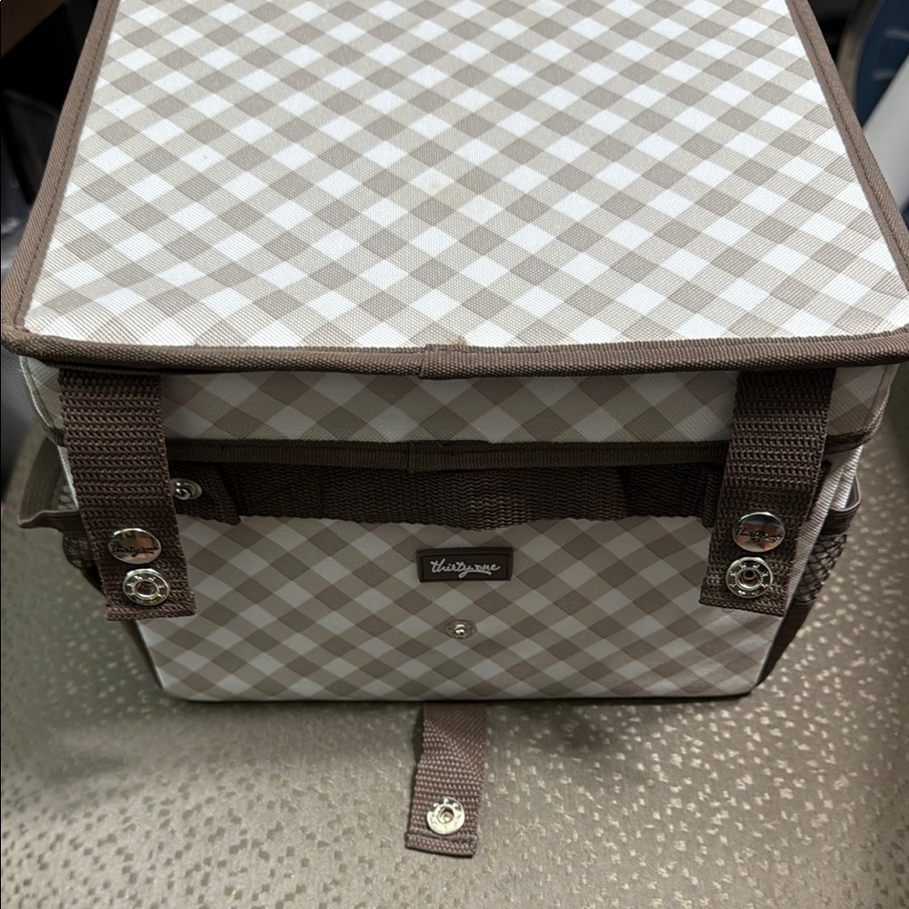 Thirty-One brown and white Storage bin